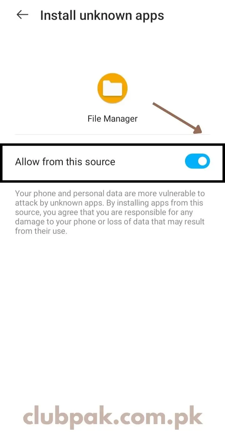 Allow Pak Club Installation From File Manager