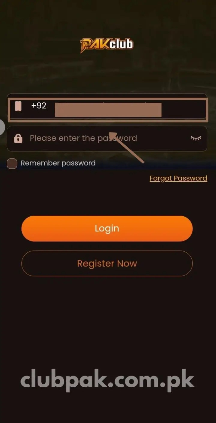 Enter Phone for Login