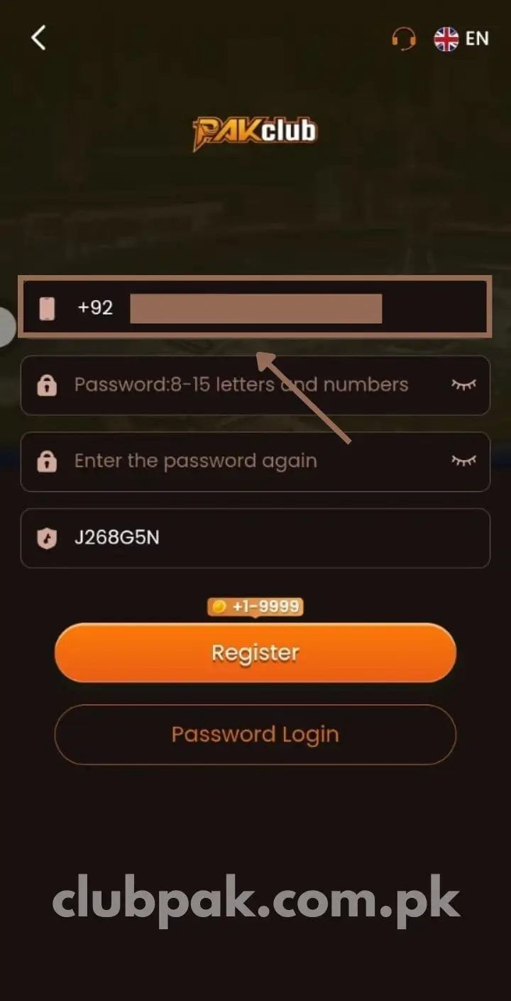 Enter Phone for Register