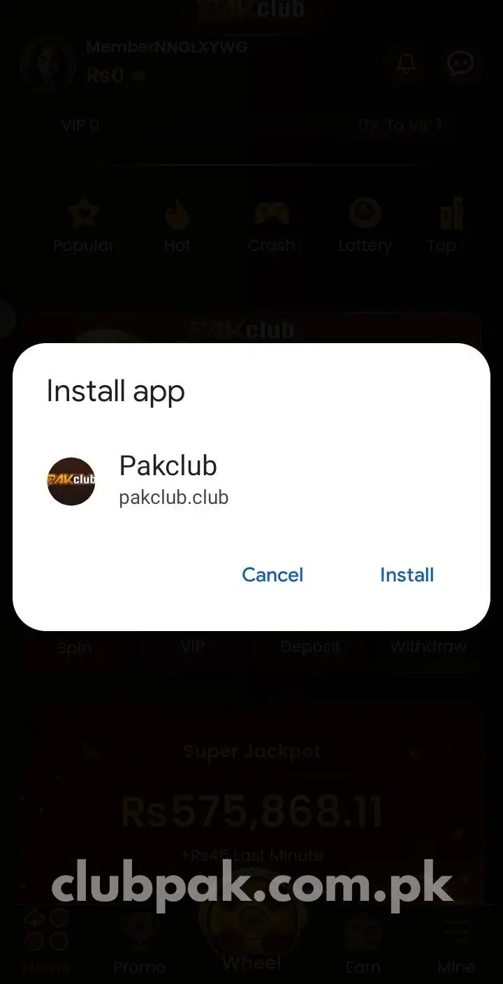 Install Pak Club App