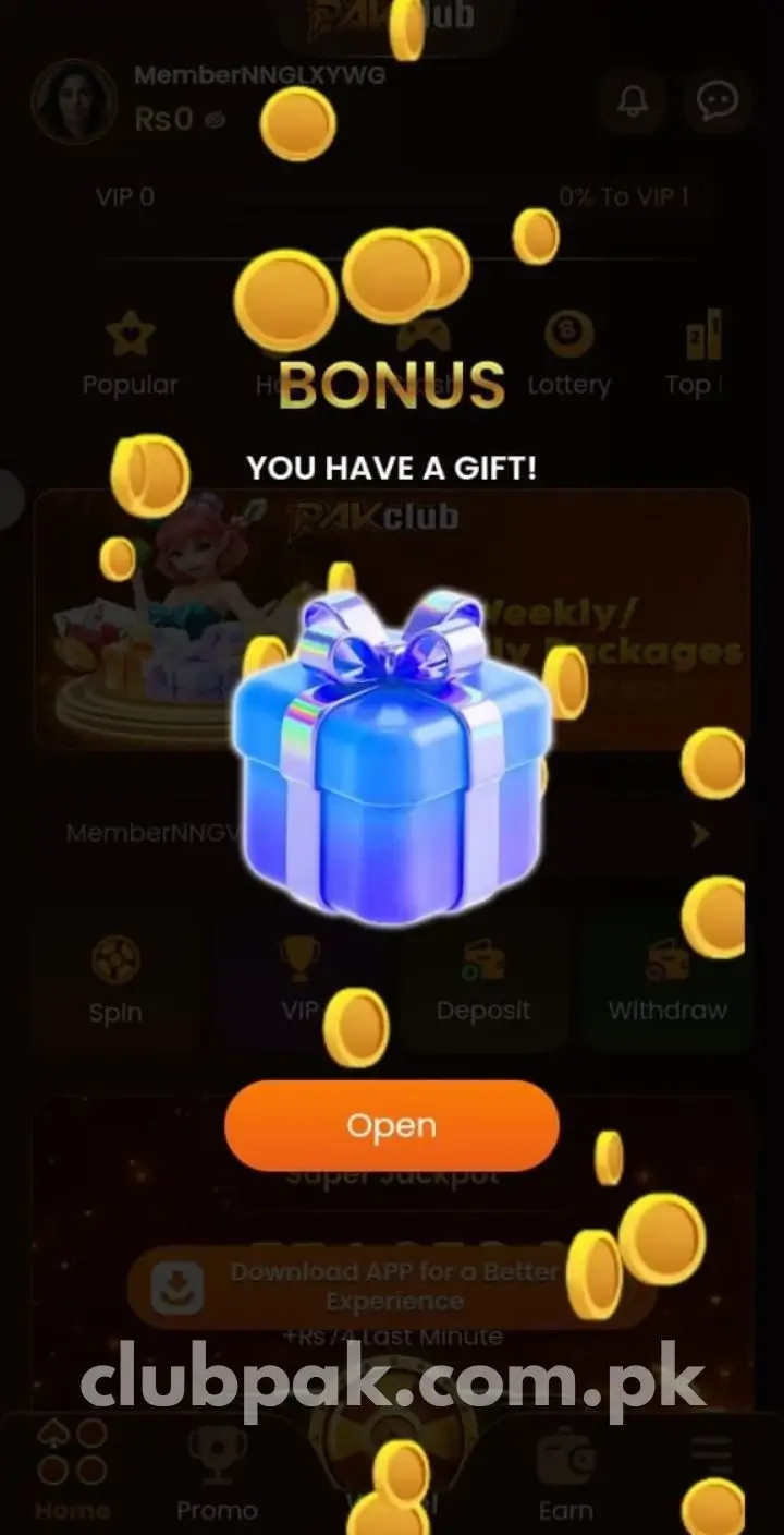 Pak Club Welcome Bonus